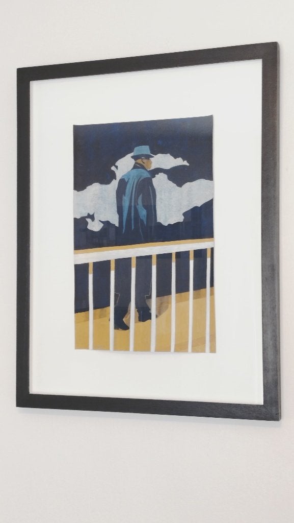 Bruno Vekemans - Originele gouache op papier, Ophalen, Figuren, Papier/karton, Achter glas