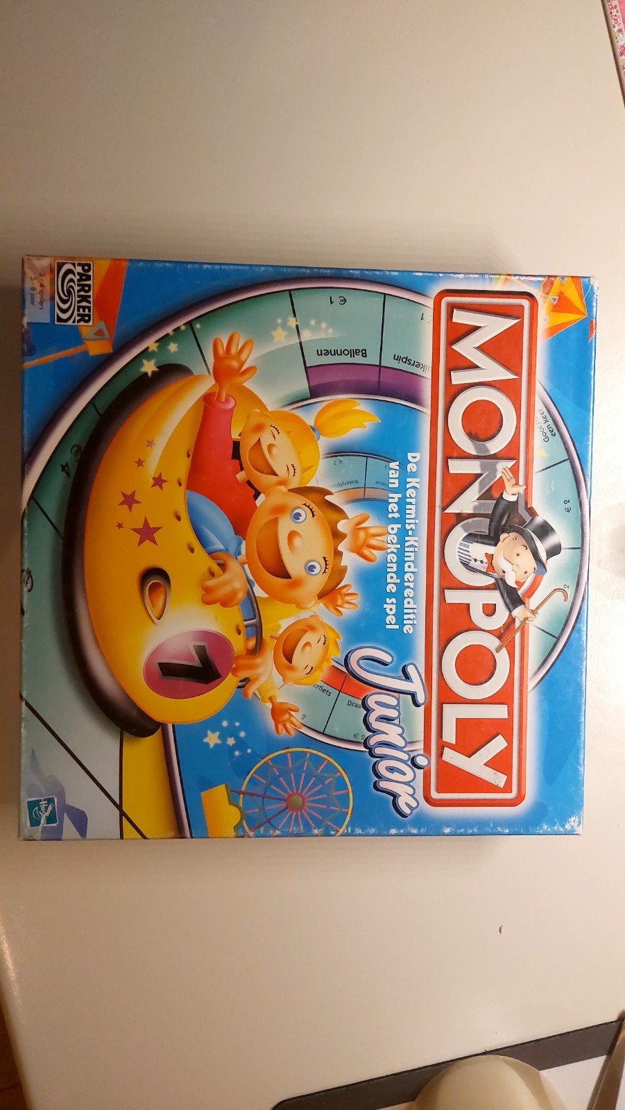 monoply voor kinderen (Junior) - editie kermis, Hobby en Vrije tijd, Verzenden, Zo goed als nieuw, Parker