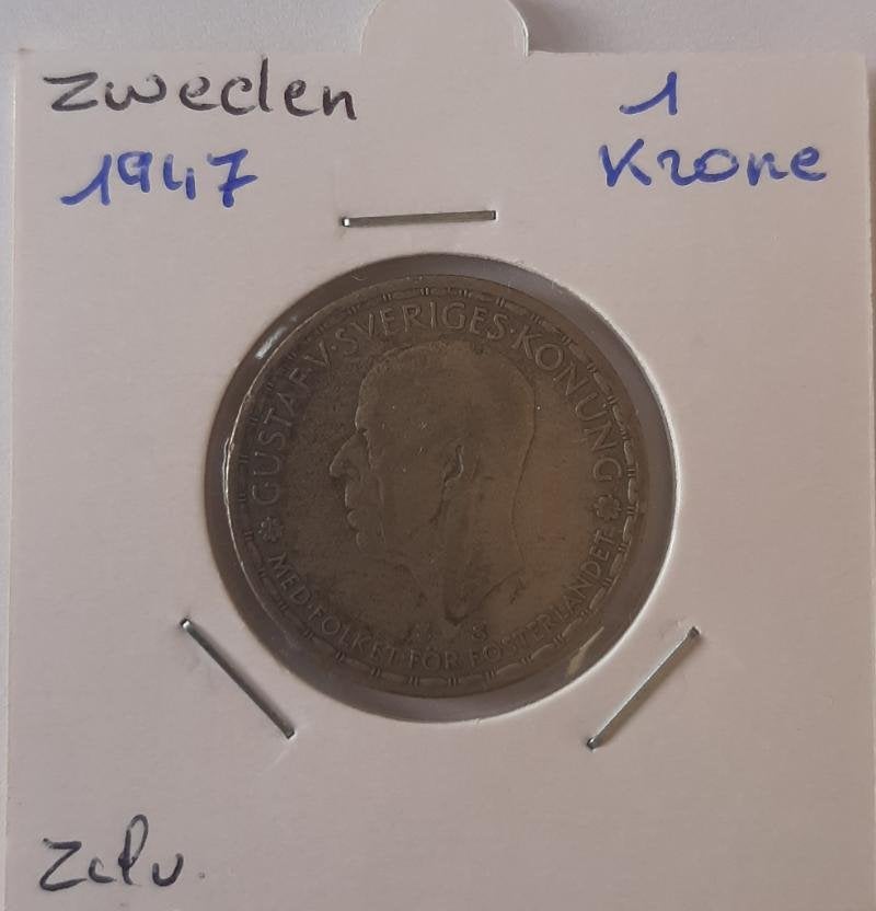 Suède 1 couronne 1947 en argent, Enlèvement ou Envoi, Argent