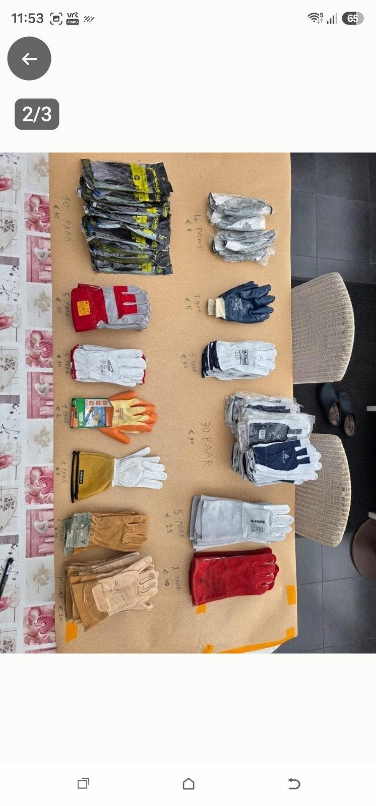 78 werk en lashanschoenen, Enlèvement