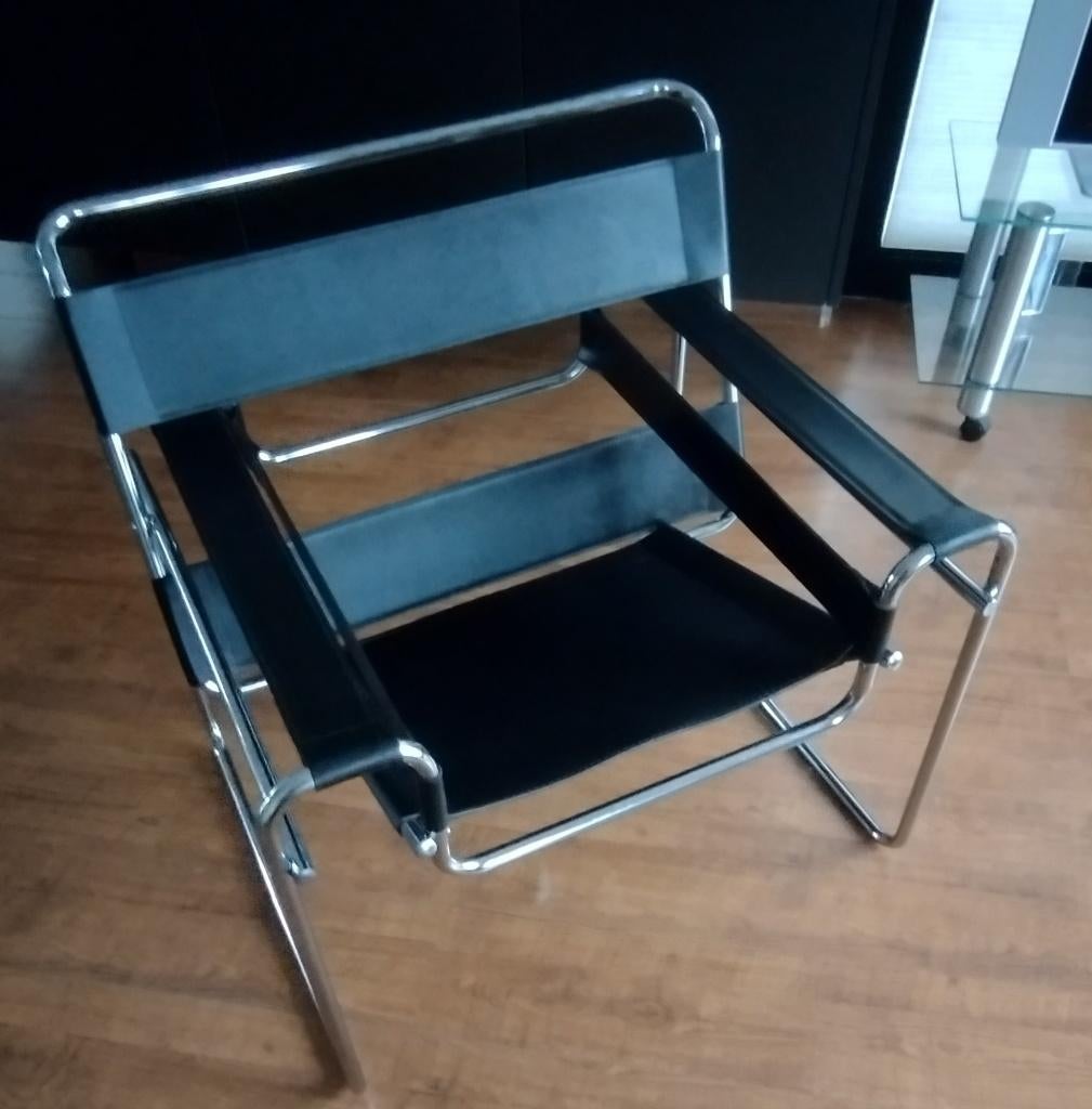 vintage design zetel, Huis en Inrichting, Fauteuils, Ophalen, Gebruikt, Leer, 75 tot 100 cm