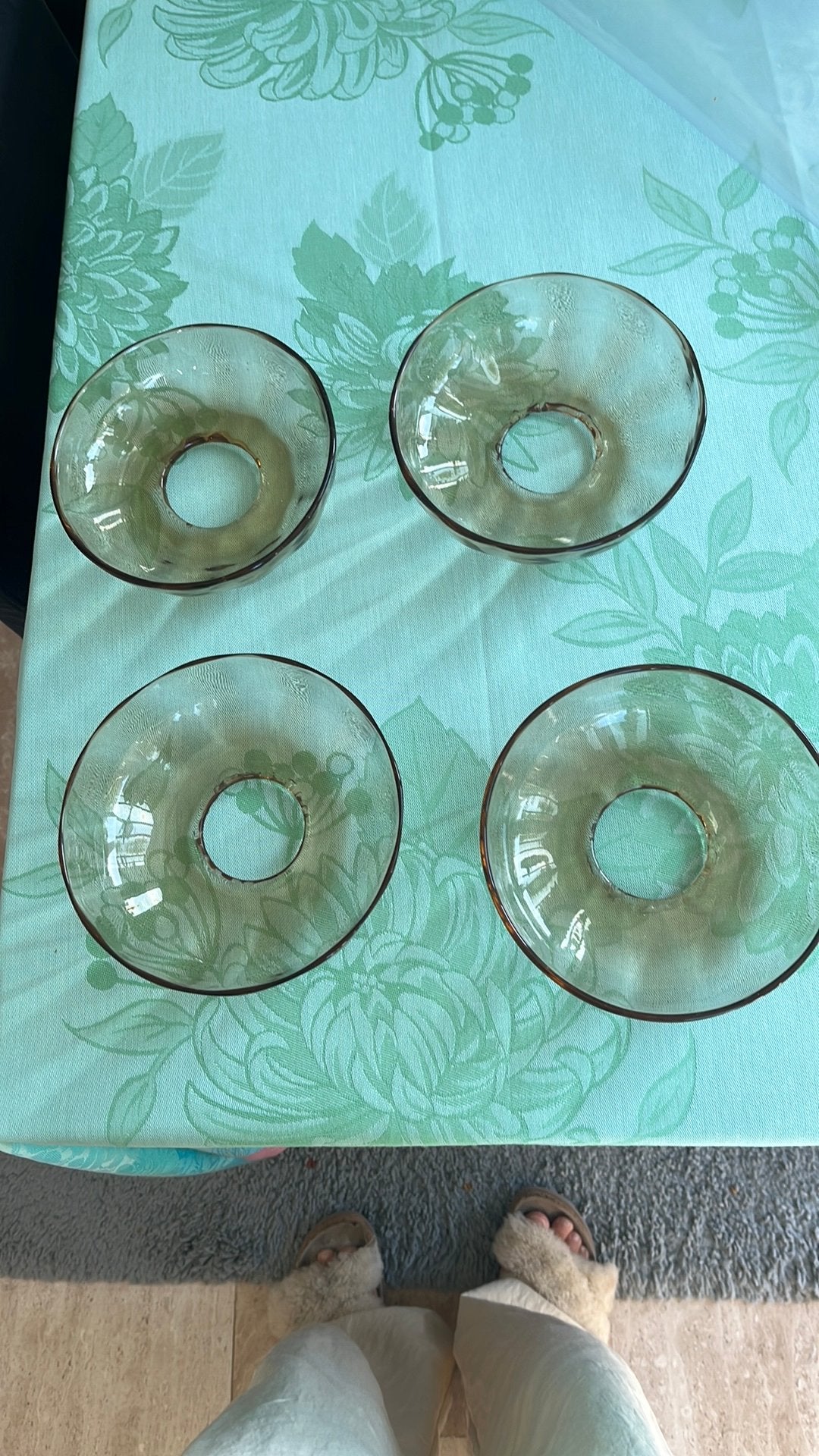 4 coupelles pour lustre en verre de murano, Ophalen of Verzenden, Gebruikt, Glas