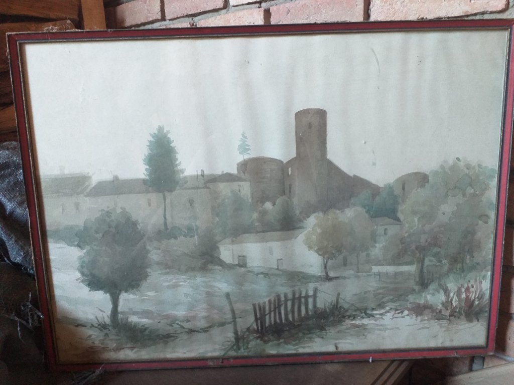 Schilderij op papier Etrusco (Fernando Baldi), Antiek en Kunst, Kunst | Schilderijen | Modern, Ophalen