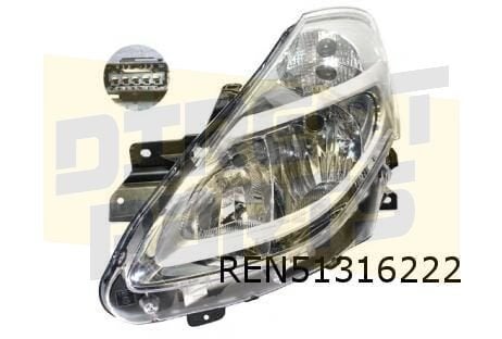 Renault Clio III (2/09-1/11) koplamp Rechts Origineel! 26010, -, -, Nieuw, -