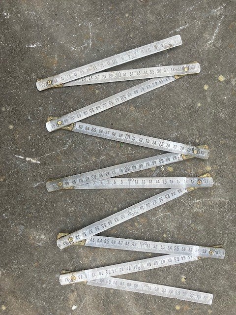 OUDE PLOOIMETER DURALUMIN DUIMSTOK, Ophalen of Verzenden