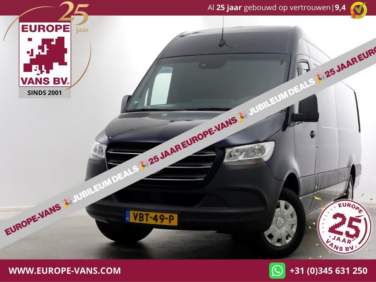 Mercedes-Benz Sprinter 316 CDI 163pk 7G Automaat L3H2 Maxi A, Automaat, Blauw, Mercedes-Benz, Bedrijf