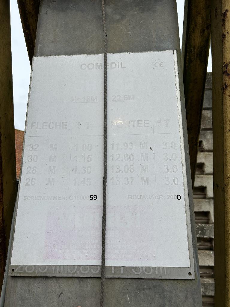 Comedil CBR 32 snelmontagekraan, torenkraan, bouwkraan, Zakelijke goederen, Machines en Bouw | Kranen en Graafmachines, Ophalen