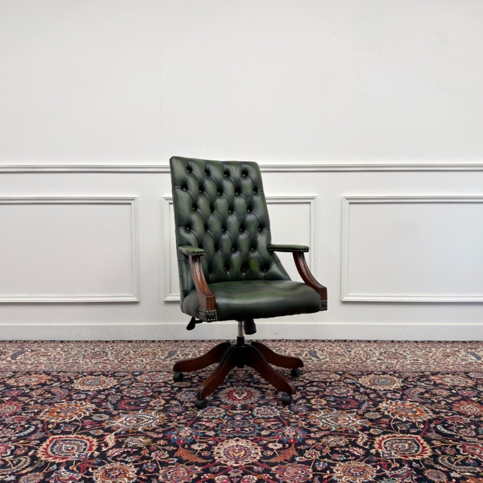 Klassiek Engels Chesterfield Bureaustoel, Ophalen of Verzenden