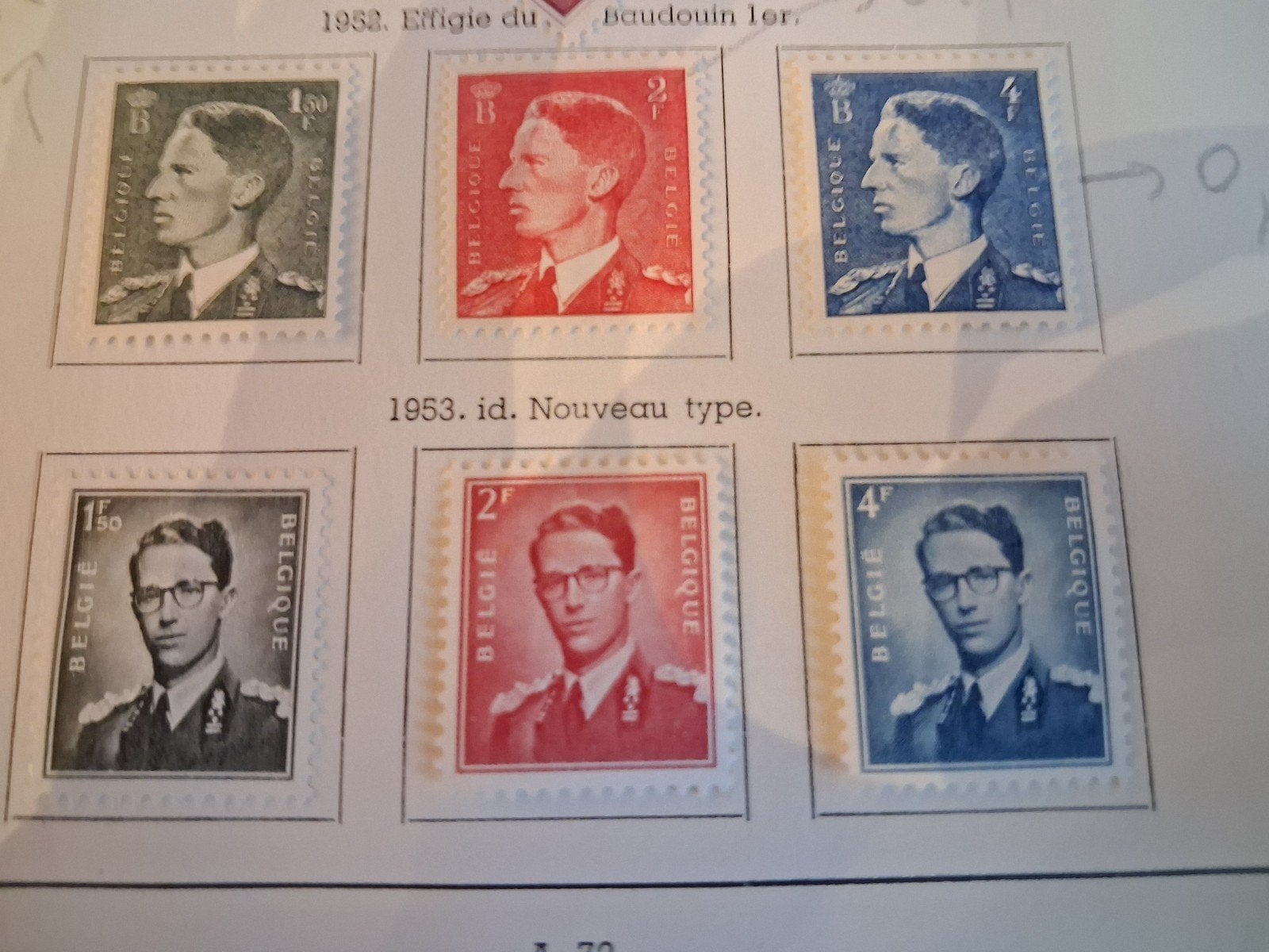 1952/53 Belgische postzegels COB909/911 en 924/926, Postzegels en Munten, Ophalen of Verzenden