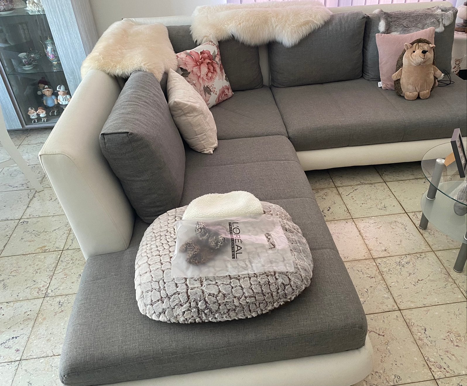 Fauteuil blanc et gris a vendre, Enlèvement, Comme neuf