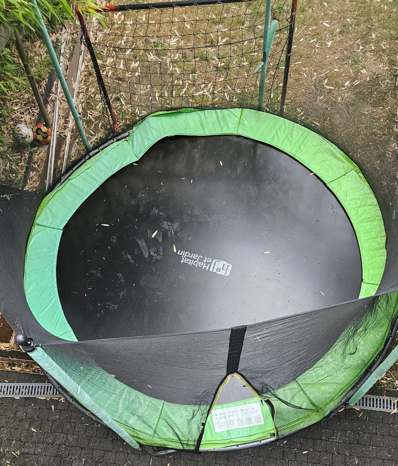 Trampoline dia.3,05cm + filet + échelle + bâche, Enlèvement, Utilisé