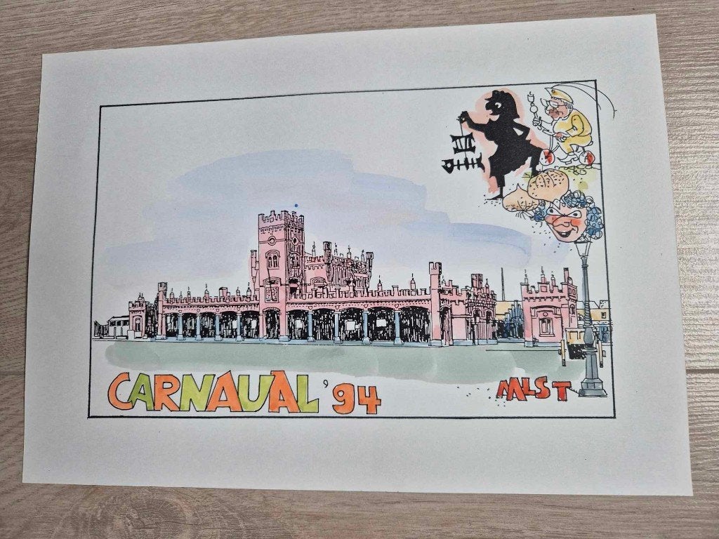 Carnaval Aalst aqaurelle De Blaa Bisschoppen 1994, Ophalen of Verzenden