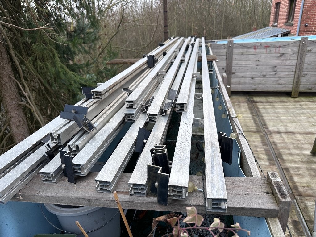 panneaux solaire + onduleurs+rail de fixations, Doe-het-zelf en Bouw, Ophalen, Gebruikt, Overige typen