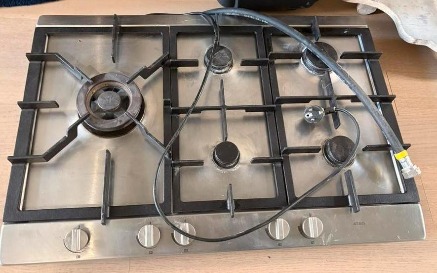 gasvuur atag 5 KOOKBEKKENS 1 GROOT, Elektronische apparatuur, Ophalen, Zo goed als nieuw, Inductie