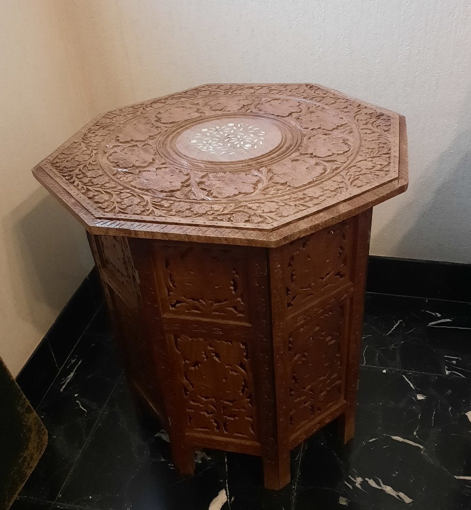 vintage mooi houten handgemaakte bijzet tafel, Enlèvement