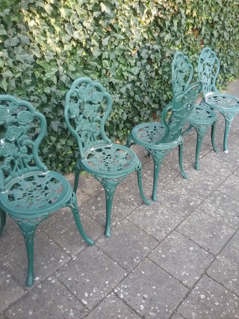 5 Aluminium tuinstoelen, Jardin & Terrasse, Chaises de jardin, Enlèvement, Utilisé, Aluminium