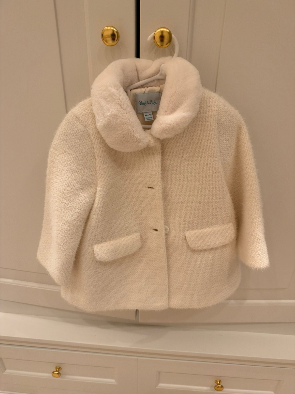 Manteau blanc écru Abel & Lula - 18 mois (86 cm), Enfants & Bébés, Envoi, Comme neuf, Fille, Manteau