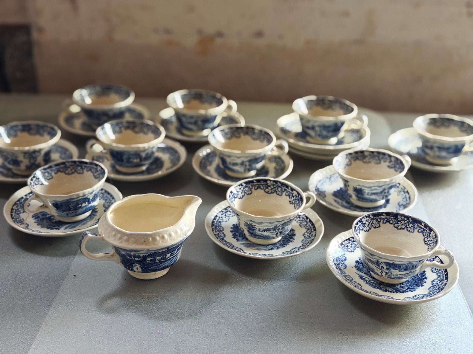 Vintage boerenhoeve koffieservies, Antiek en Kunst, Ophalen