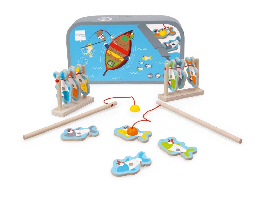 Houten visspel hengelspel sardientjes ACTIEPRIJS, Kinderen en Baby's, Ophalen of Verzenden, Nieuw, Overige typen