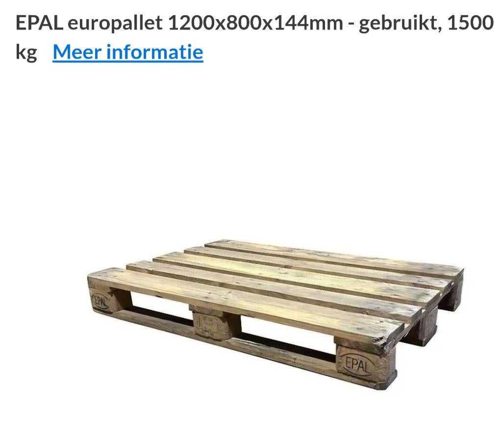 Palettes européennes, Enlèvement, Utilisé, Palette