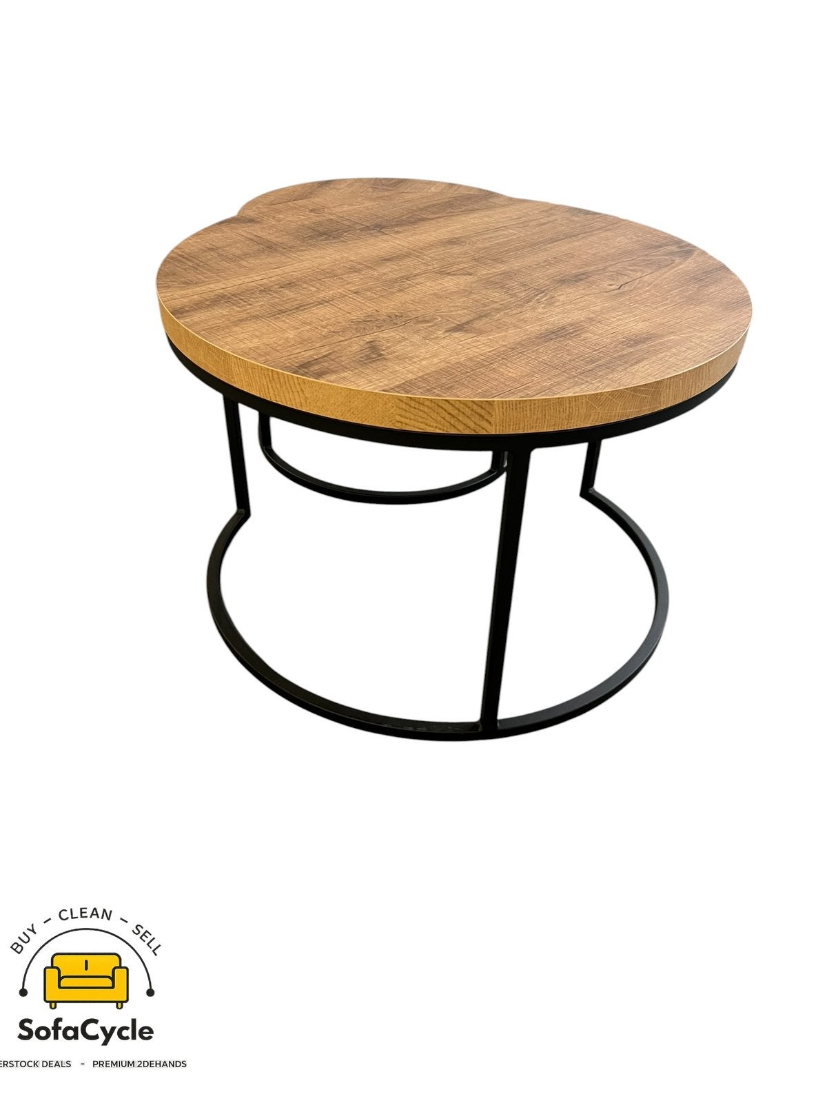 Tables basses en bois massif marron, lot de 2 — overstock, Neuf, Enlèvement ou Envoi, SofaCycle, Info@sofacycle.be