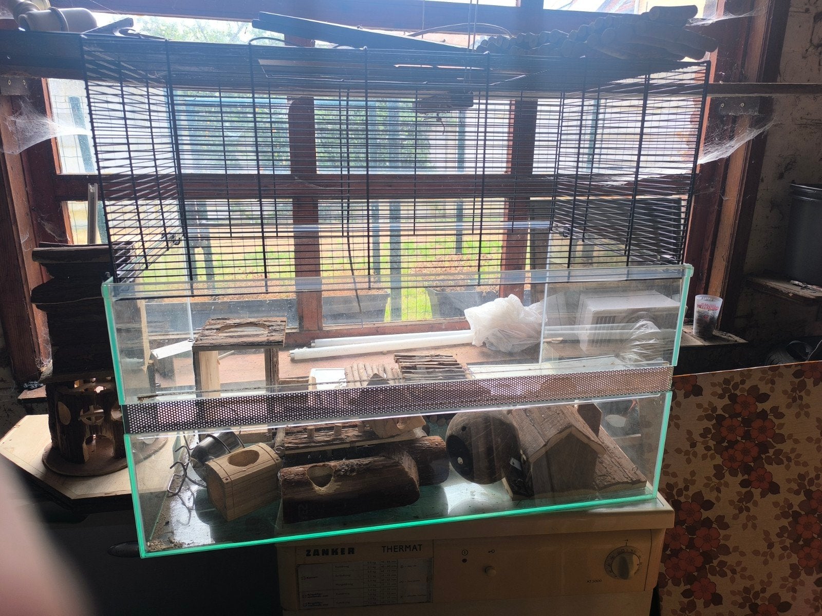 gerbil / hamsterkooi (gerbilarium/terrarium), 75 à 110 cm, Cage, Enlèvement, Utilisé