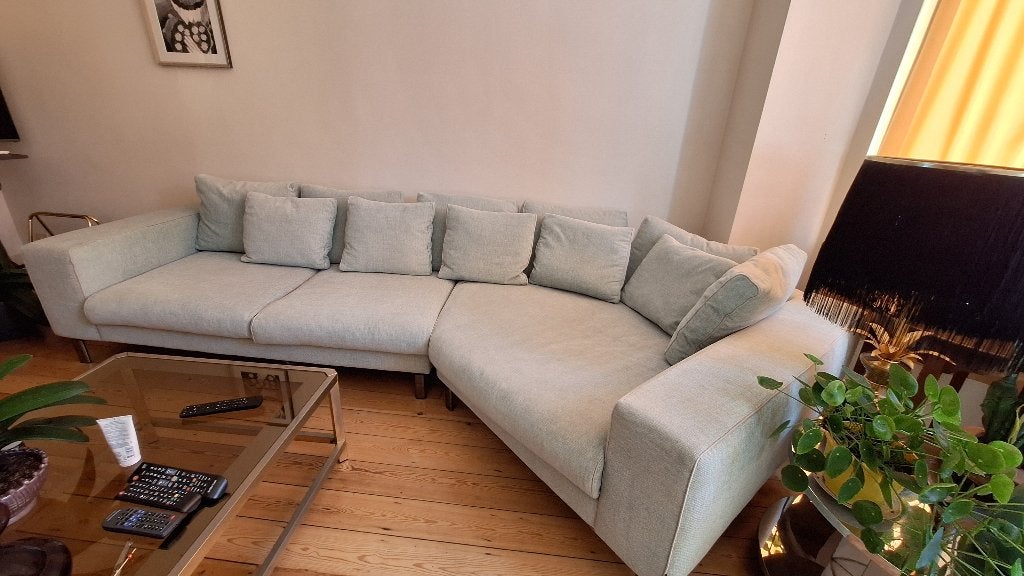 Canapé 5 places haut de gamme – enlèvement Bruxelles, Maison & Meubles, 100 à 125 cm, Banc d'angle, Enlèvement, Utilisé