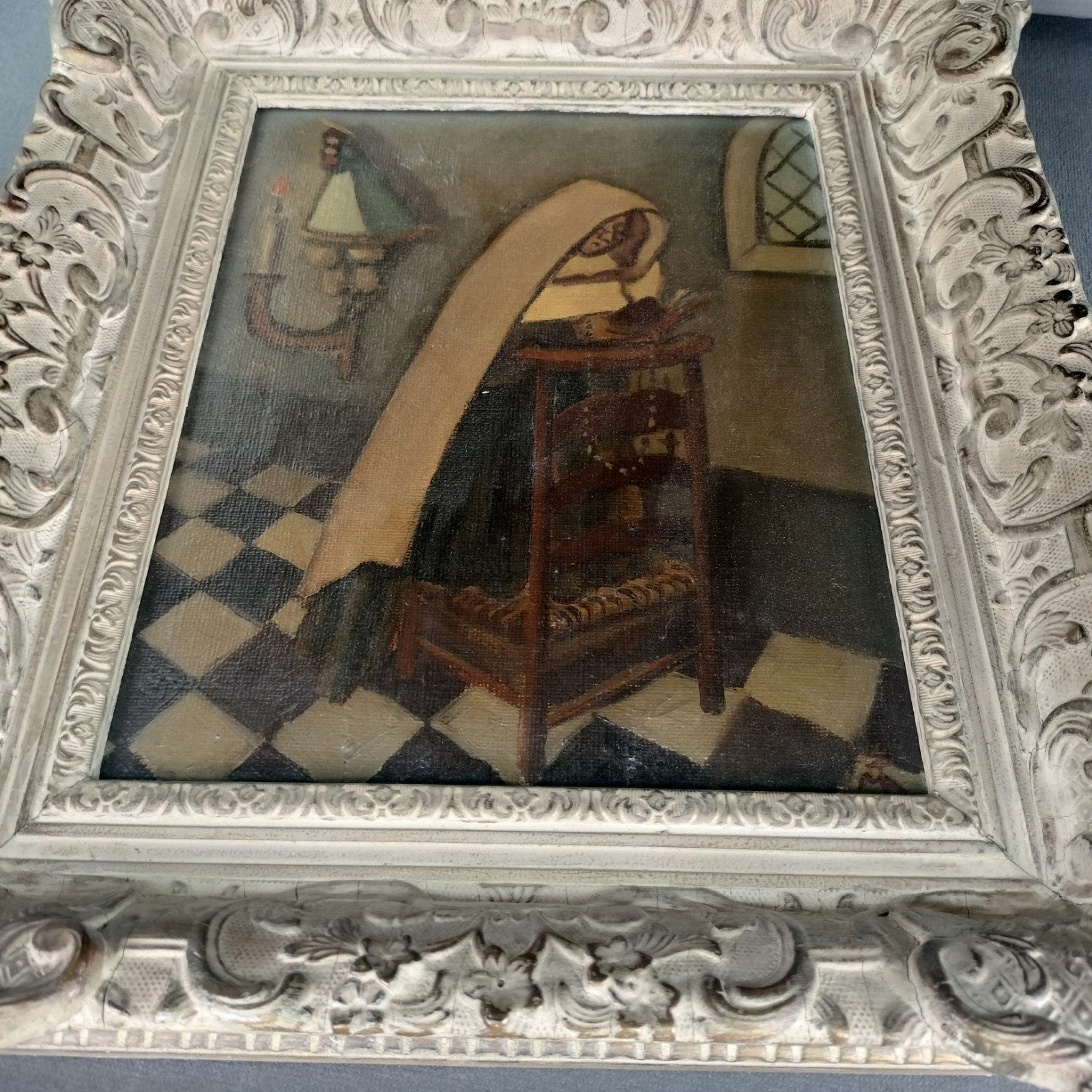 Vintage Peinture huile sur toile, Antiquités & Art