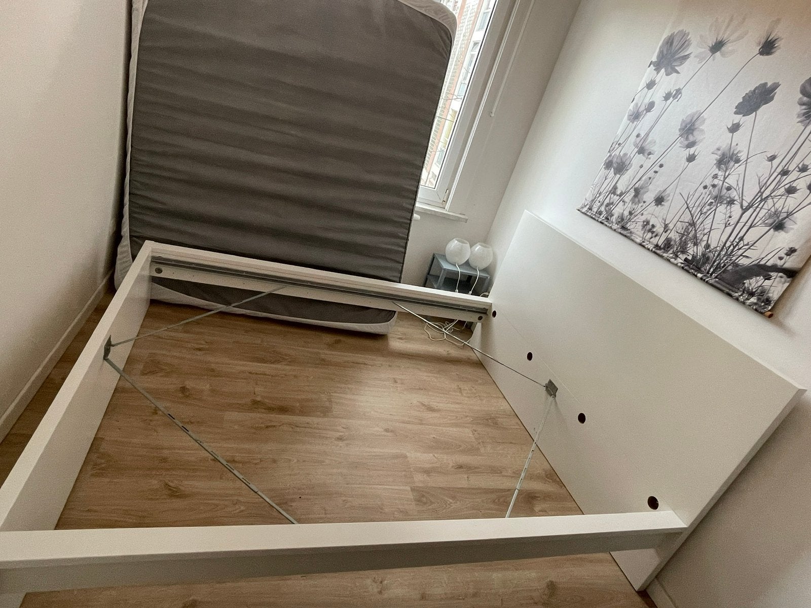 Malm bed wit 160x200, Huis en Inrichting, Ophalen, Zo goed als nieuw, Wit