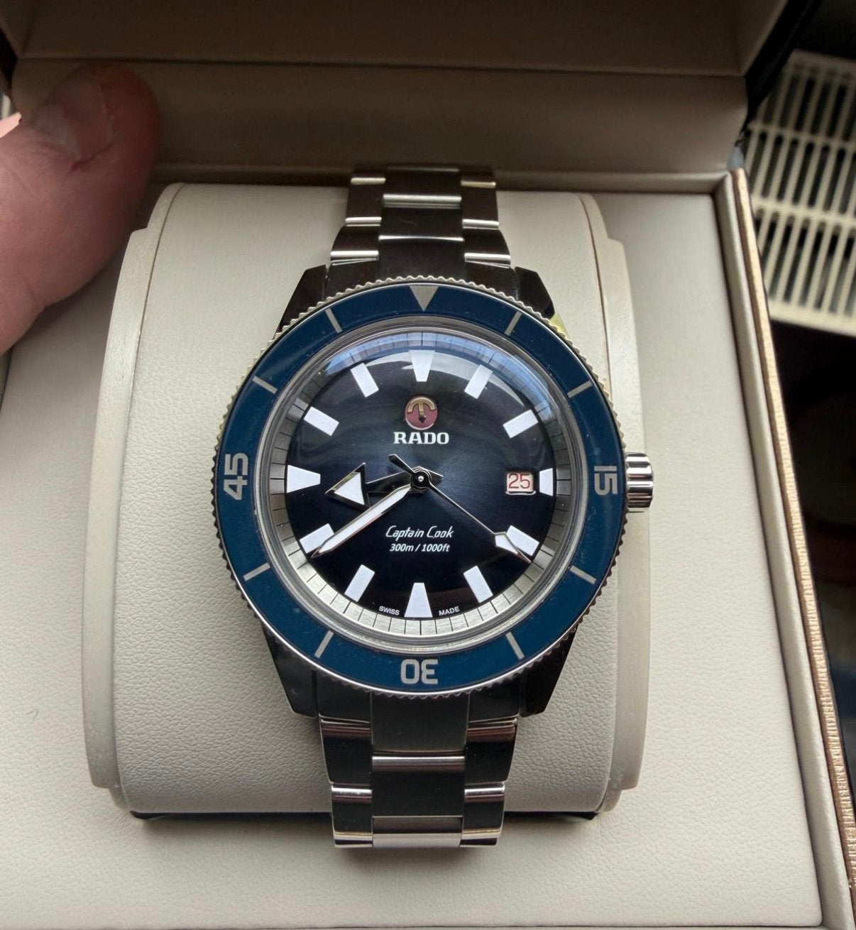 Montre Rado Captain Cook 300m, Handtassen en Accessoires, Horloges | Heren, Staal, Staal, Polshorloge, Zo goed als nieuw