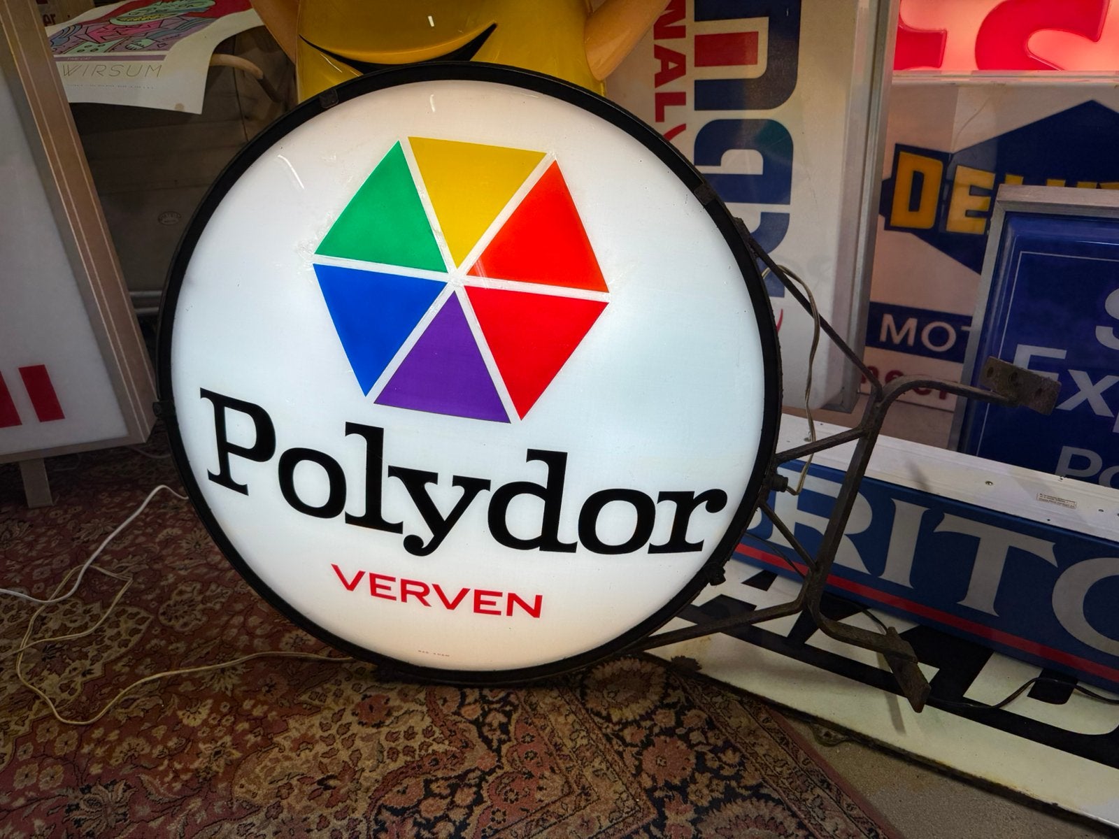 Polydor Verf oude reclame lichtbak, Ophalen, Gebruikt, ., Lichtbak of (neon) lamp