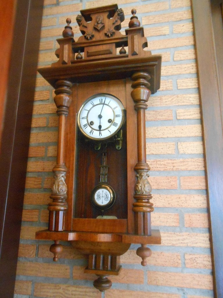 Antieke houten klok., Ophalen