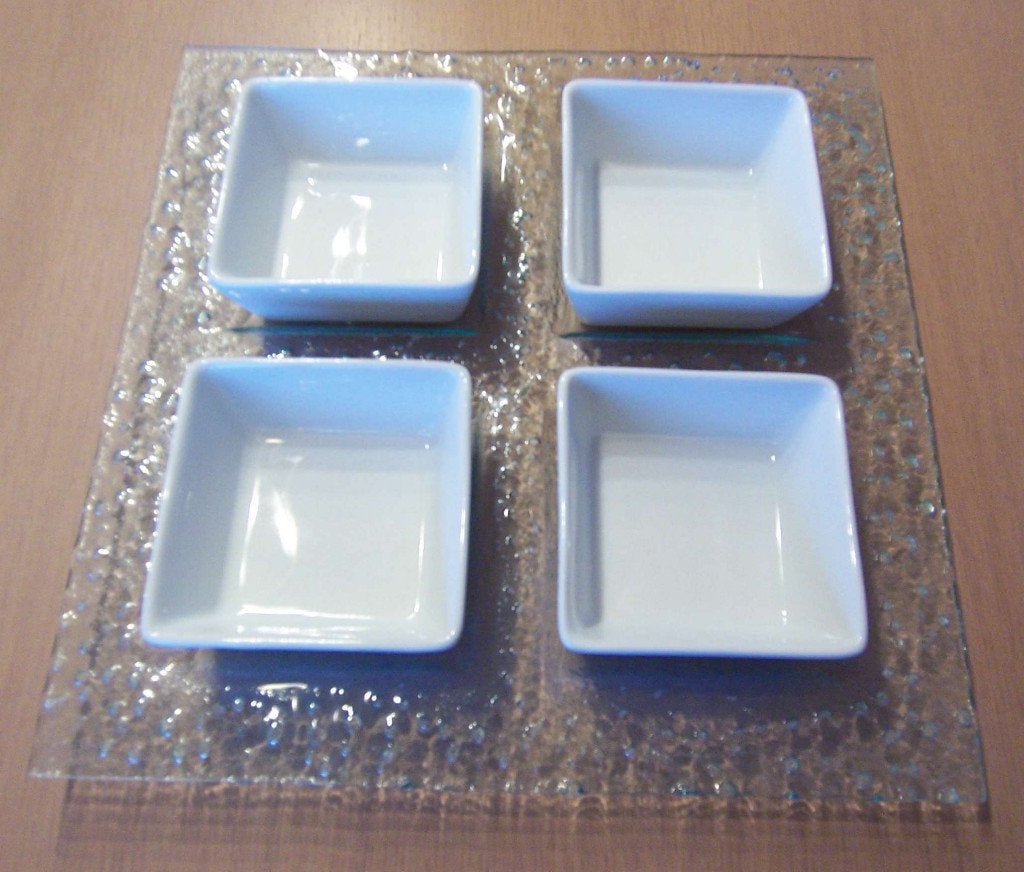 Plateau apéritif en verre, Maison & Meubles, Neuf, Enlèvement ou Envoi, Verre, Plateau de service