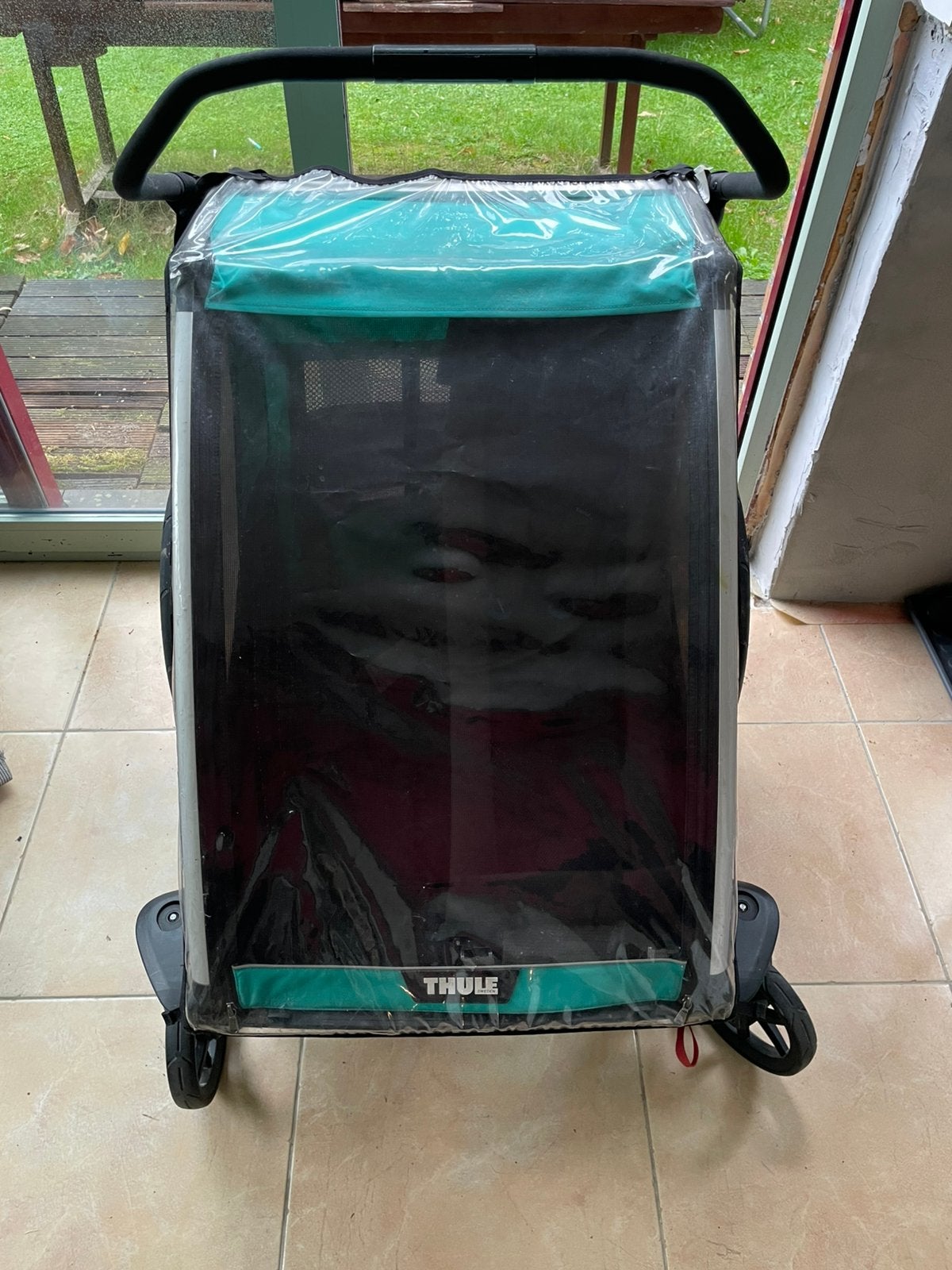 Chariot Thule lite double, Vélos & Vélomoteurs, Enlèvement, Comme neuf, Remorque pour enfant, Suspension