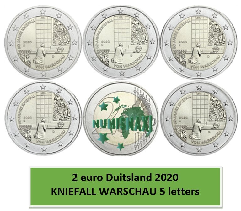 2 euro Duitsland 2020 Kniefall in Warschau 5 letters, Verzenden, Duitsland, 2 euro