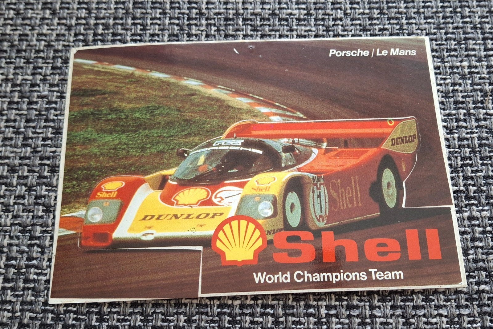Vintage sticker autorally Shell team Porsche Le Mans, Ophalen of Verzenden, Zo goed als nieuw, Auto of Motor