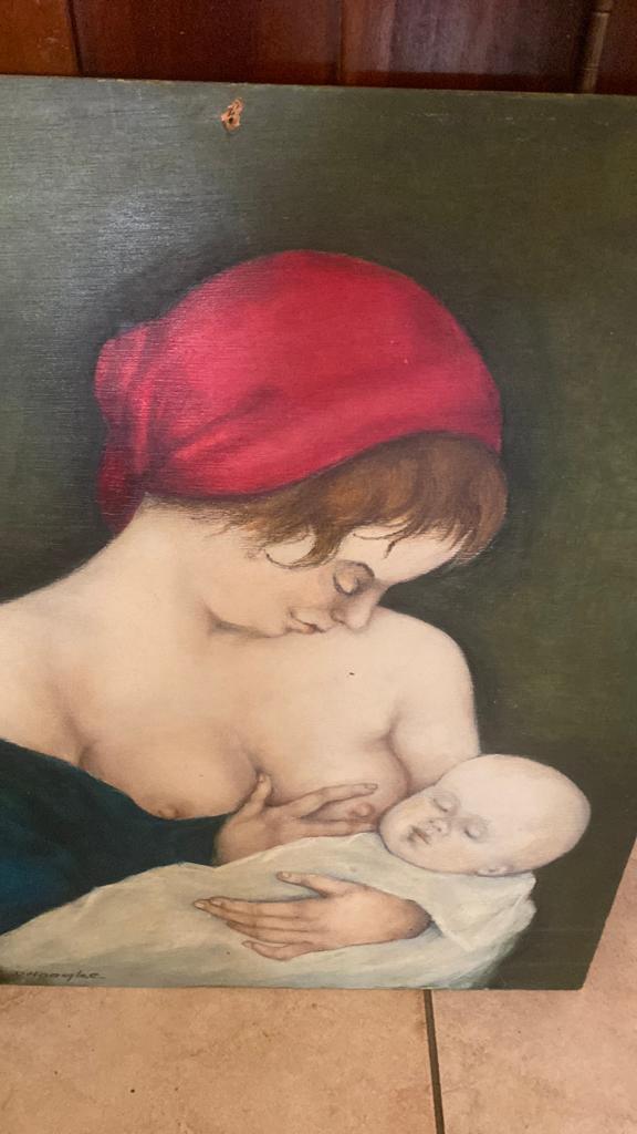 Schilderij D’Hooghe  gesigneerd 100€, Antiek en Kunst, Ophalen, Gesigneerd