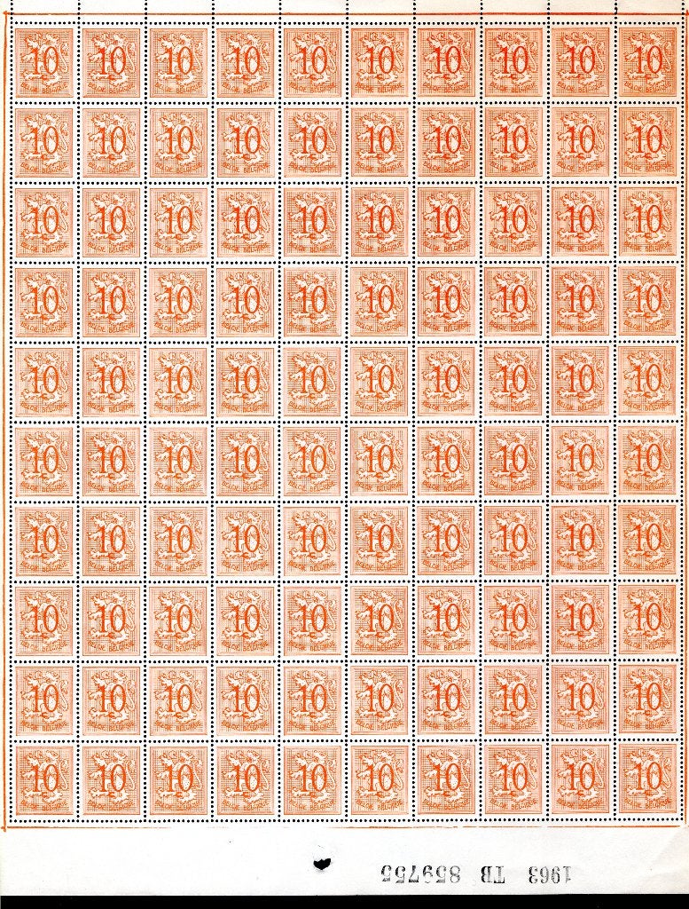 850 MNH 1951 - Cijfer op Heraldieke Leeuw (100 stuks), Verzenden, Postfris, Postfris
