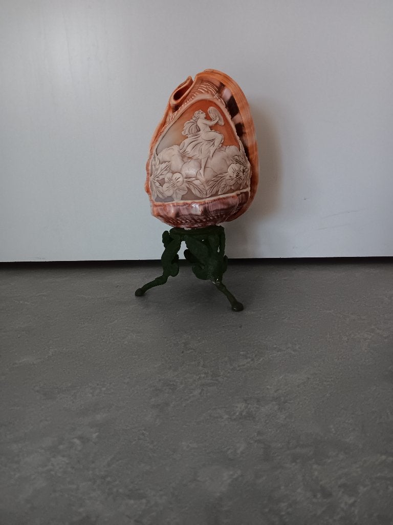 Antieke handgesneden lamp, Ophalen of Verzenden