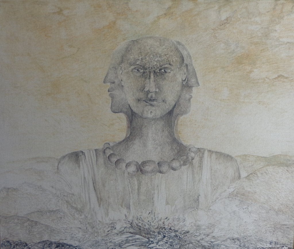 FRANS MINNAERT / DE CERIANEN / ORIGINEEL / 157x167cm / KADER, Antiek en Kunst, Ophalen, Figuren, Gesigneerd, Gemengde techniek