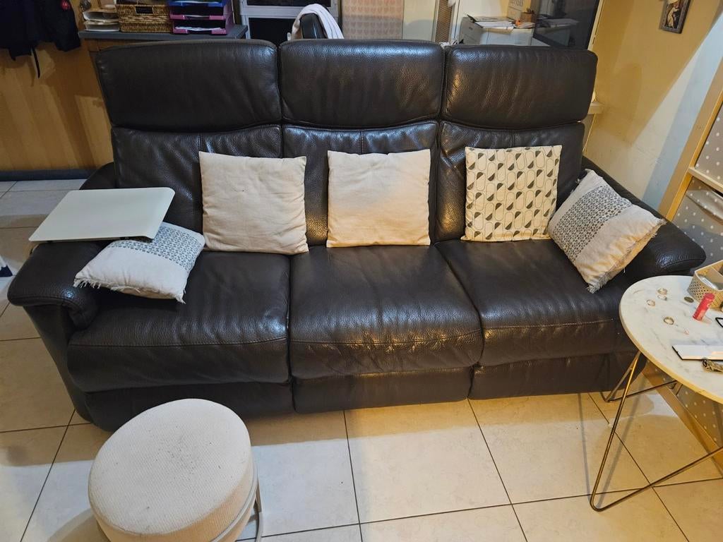 Salon en  cuir, Maison & Meubles, Canapés | Salons, Enlèvement, Comme neuf, Trois personnes, Banc droit