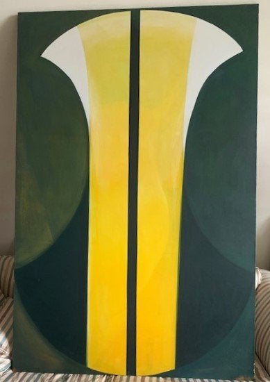 BIG - Première danse 1987 - Hans Ensink op Kemna né en 1952, Antiquités & Art, Abstrait, Textile, Peinture à l'huile, Enlèvement