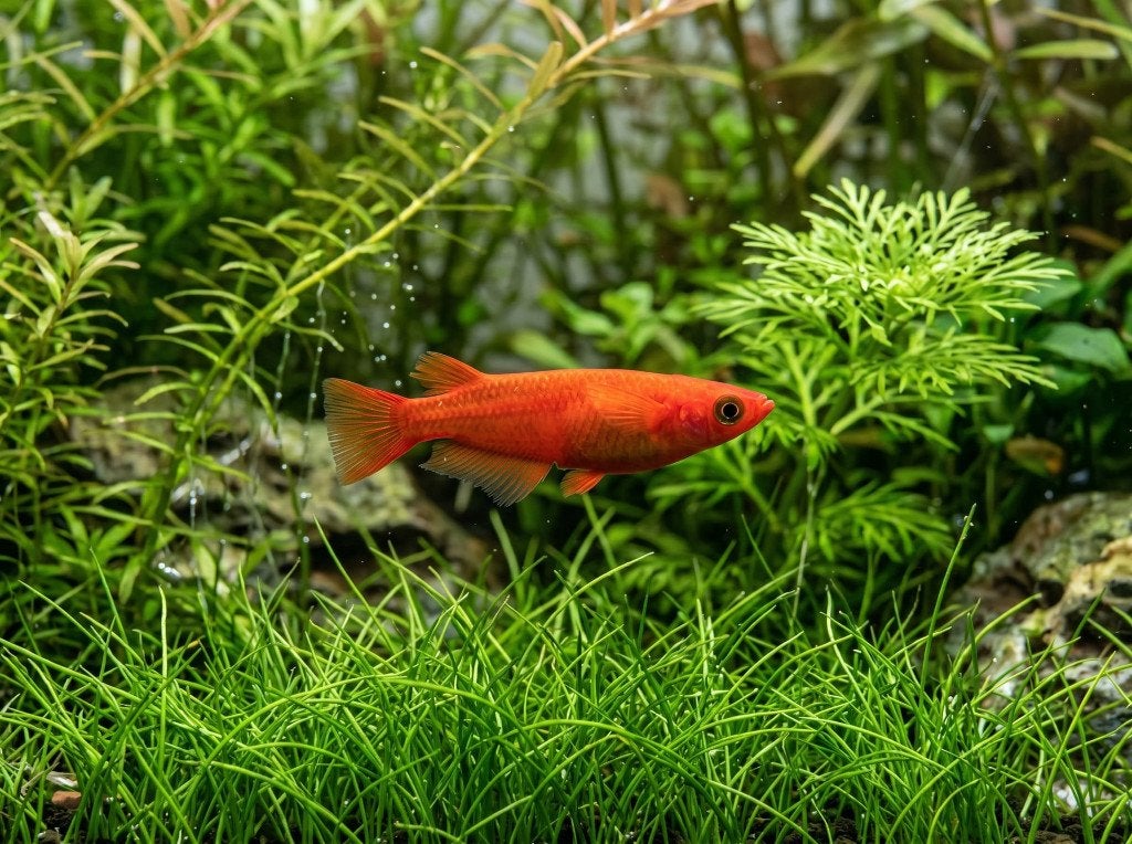Gezocht rode red Medaka, Vis, Zoetwatervis, Schoolvis
