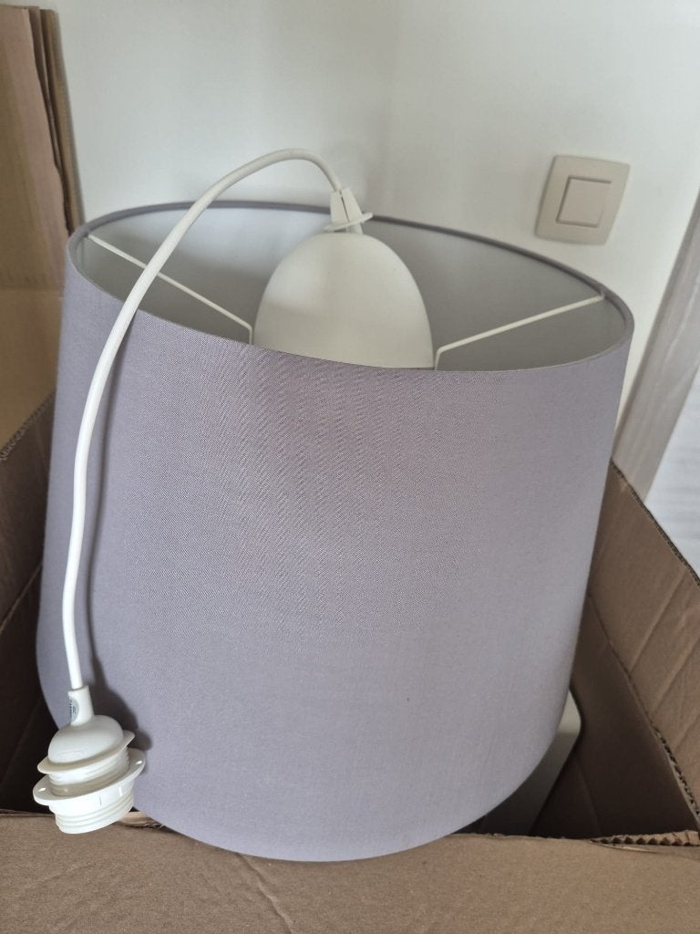 Ikea lampkap, Rond, Zo goed als nieuw, Textiel, Grijs