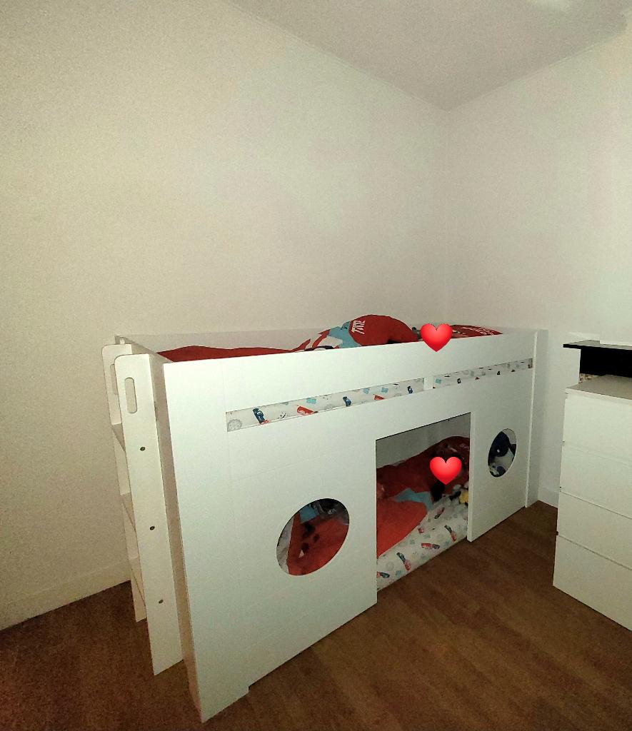 Stapelbed (halve hoogte) 90x200 cm, Ophalen, Eenpersoons, Minder dan 160 cm, 200 cm