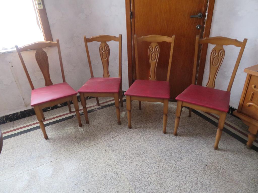 Eiken stoelen, Huis en Inrichting, Stoelen, Ophalen, Gebruikt, Rood