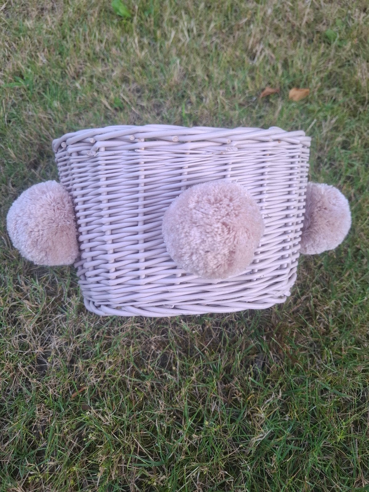supermooi roos rieten fietsmandje met pompoms en lederen ges, Enlèvement, Comme neuf, Panier de vélo, Fixation au guidon