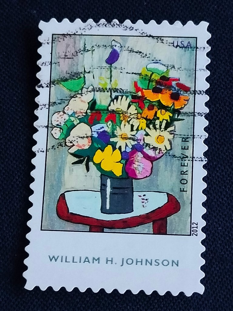 États-Unis 2012 - peinture, fleurs, William H. Johnson, Envoi, Affranchi, Amérique du Nord