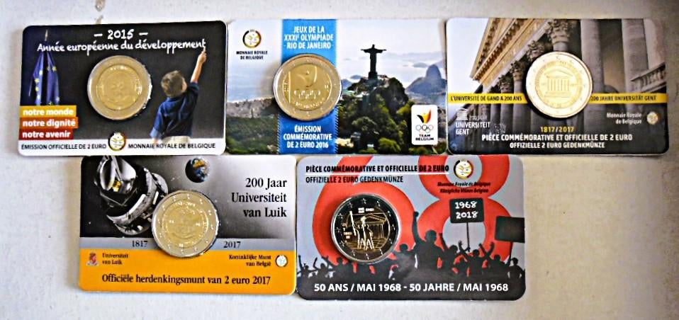 Divers 2 euro Belgique en coincard au choix -12€ / pièce., Envoi, Belgique, 2 euros, Monnaie en vrac