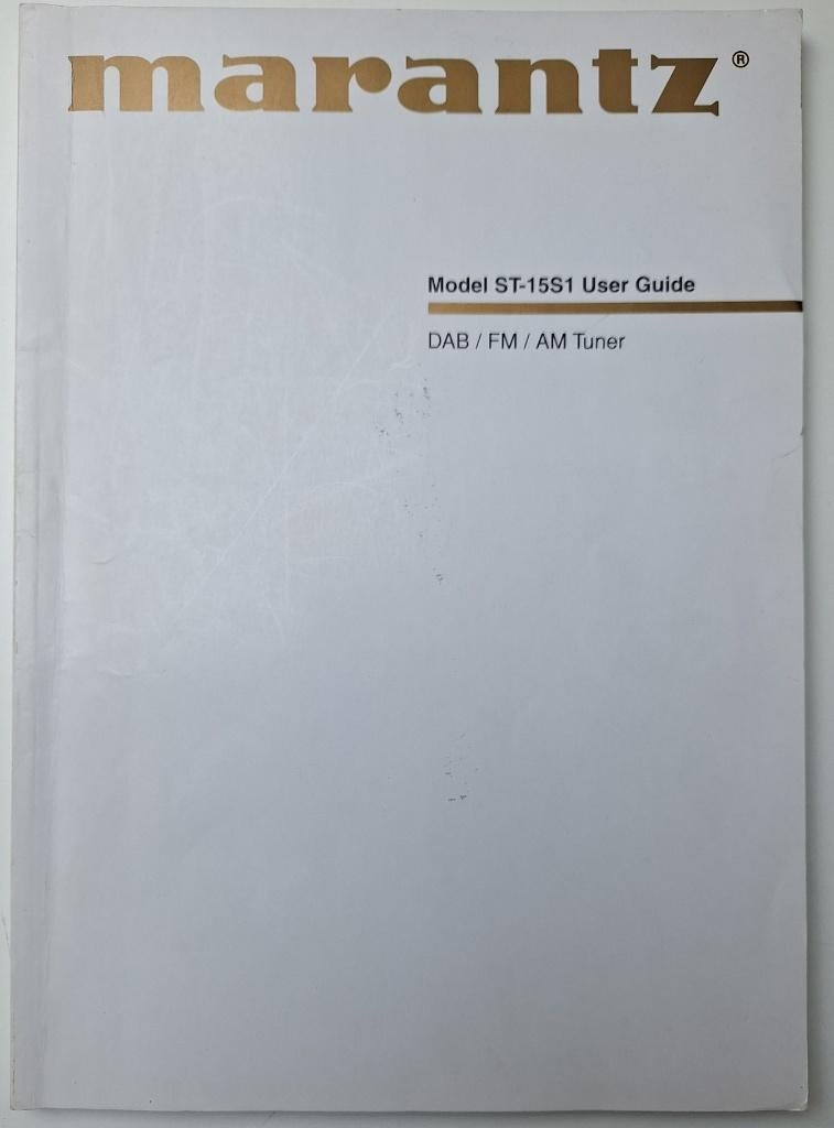Manuel du tuner FM DAB Marantz ST15s1., Enlèvement ou Envoi